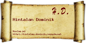 Hintalan Dominik névjegykártya