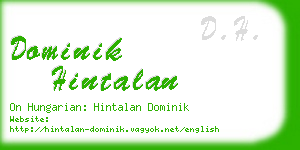 dominik hintalan business card